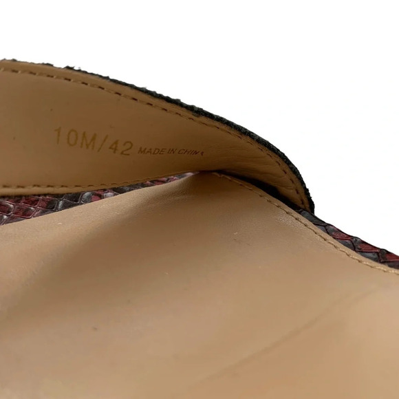 Vince Camuto Beah Snakeskin Burgundy Low Heel Sandals 10 NWT - Picture 5 of 10